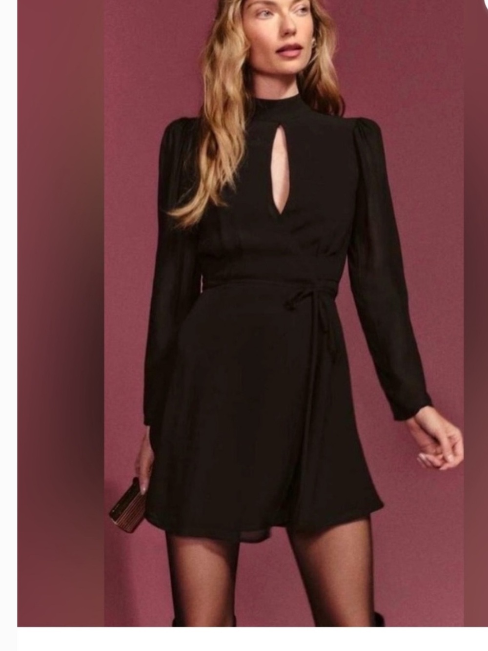 Reformation Otessa Keyhole Wrap Mini Dress